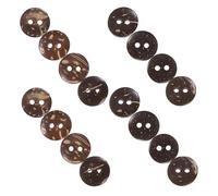 Kisangel 150 Botones Decorativos Marrones de Cáscara de Coco Natural, Redondos Doble Agujero, Ligeros y Fáciles de Coser para Scrapbooking y Proyectos DIY