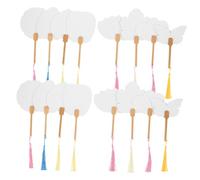 Kisangel 16 Piezas Ventiladores Blanco para Manualidades Blancos Pequeños Portátiles para DIY Decoración de Fiesta Área para Pintura Caligrafía