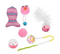 Kisangel 18piezas Juguete Interactivo para Gatos De Peluche Forma De Ratón para Masticar y Jugar Reduce El Aburrimiento Soledad Aumenta La Interacción Entre Mascotas y Dueños
