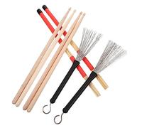Kisangel 1Juego Conjunto De Baquetas De Tambor Con Cepillos Bolsa De Almacenamiento Para Principiantes y Bateristas Jóvenes