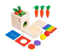 Kisangel 1Juego Montessori Coin Box Toy For Educational Wooden Sensory Toy For Color Matching and Stacking Game For Early Learning