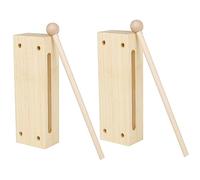 Kisangel 2 Juegos Bangzi de Doble Tono Instrumentos Palos de Ritmo Bloque de percusión Musical Bloques de Templo para percusión Instrumento Musical de Bloques de Madera Bongos Haya