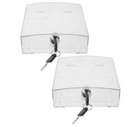 Kisangel 2 juegos de cajas de seguridad para termostato con llave - Estuche transparente con cerradura y orificios para termostato - Protector transparente para pared en el hogar o la oficina