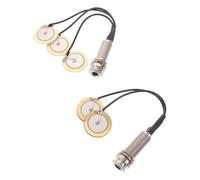 Kisangel 2 juegos de transductores piezoeléctricos autoadhesivos de 1/4 de pulgada, transductor piezoeléctrico, preamplificador acústico de contacto de micrófono para kalimba, piano de pulgar e