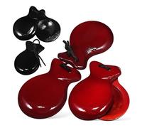 Kisangel 2 Pares Wooden Spanish Finger Castanets Handheld Percussion Instruments For Adults And Children Cultural Musical Toy Educational Tool Portable
