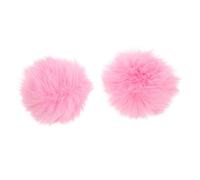 Kisangel 2 Piezas Cubierta de felpa a prueba de viento manga manguito de parabrisas de micrófono cubierta del micrófono del auricular fundas de felpa para micrófono pelaje artificial rosa