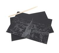 Kisangel 2 Piezas De Pintura para Raspar De Noche De Ciudad para Adultos Kit De Manualidades para Adultos Construcción De Ciudades Imagen para Raspar Decoración del Hogar Manualidades