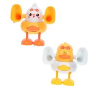 Kisangel 2 Piezas De Pollo De Juguete A Cuerda Pollito Saltarín con Mecanismo De Relojería Juguete Vintage De Pato Volteador para Animal Interactivo Que Camina De Fiesta para
