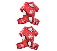 Kisangel 2 Piezas De Ropa Navideña De Moda para Perros con Estampado De Pingüino Camisón para Mascotas para Fiesta para Cachorros Que Caminan Y Duermen.