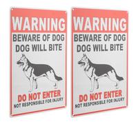 Kisangel 2 Piezas de Señal de Advertencia para Perros de Hierro Agujeros Pre Perforados, Fácil Instalación para Patios y Jardines, Letrero Decorativo Vintage
