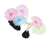 Kisangel 2 Piezas Decoración Acuario con Medusas Simuladas y Plantas de Silicona Luminiscentes con Hongos Realistas Base Ventosa para Paisaje Acuático Estable