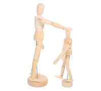 Kisangel 2 Piezas Maniquí de Madera Articulado para Pintar Acabado Pulido Suave, Fácil de Usar, Adecuado para Modelado y Actividades Creativas en Casa o Aula
