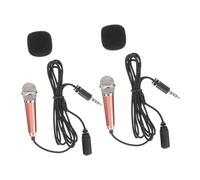 Kisangel 2 Piezas Mini Micrófono Karaoke Portátil Microfonía Compatible Grabación Duradero y Ligero Cantar y Familia