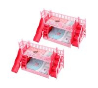 Kisangel 2 Piezas Miniature Dollhouse Bunk Bed For Dolls Realistic Double-Deck Furniture with Ladder Pretend Play Bedroom For Enhances Imaginative Family Bonding