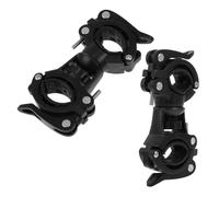 Kisangel 2 Piezas Soporte para Linterna de Bicicleta Clip de Montaje para Manillar Compatible con Luces para Ciclismo de Montaña Negro
