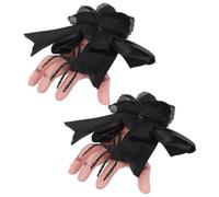 Kisangel 2 pinzas para el cabello de Halloween - Pasador de mano de zombi con lazo negro y detalle de araña para cosplay, Halloween, eventos temáticos de terror, festivales y decoración de fiestas