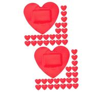 Kisangel 2 Series Herida Del Corazón Pegatinas Gasas Estériles Vendajes Pegatinas Vendajes Transpirables Para Heridas Parches Hemostáticos Vendajes Para Heridas Rojo Impermeable 30 Hojas*2