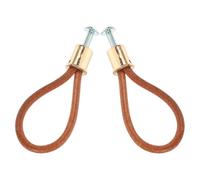 Kisangel 2 Tiradores de Cuerda de Cuero Natural y Cabezal Dorado para Cajones y Armarios Tiradores Modernos y Compactos Pomos Minimalistas para Muebles de Dormitorio y Cocina