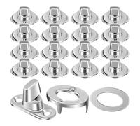 Kisangel 20 Juegos de Cierres Giratorios para Lonas Tornillo Retorcido Metálico, Sujetadores Seguros de Botón Giratorio para Caravanas y Maquinaria, Herrajes de Fijación Resistentes