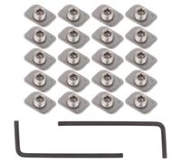 Kisangel 20 Unidades Cerraduras para Ventanas Correderas de Acero Inoxidable Tope Limita Apertura para Puertas y Ventanas Bloques de Fijación Planos para Seguridad y Control de Apertura