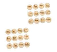 Kisangel 24piezas Tarjetas De Madera para Crecimiento para Registros Mensuales De Nuevos Nacidos Accesorios De Fotografía para Compartir Momentos Especiales Redes Sociales
