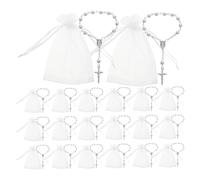 Kisangel 25 juegos de rosarios para bautizos - Rosarios para recepción de bautizo - Recuerdos para eventos religiosos - católicos de dedo - Artículos para para padrinos e invitados