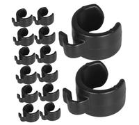 Kisangel 25 Piezas soporte de micrófono soporte para micrófono ser abrazadera de micrófono cable de micrófono abrazadera de cable pequeña clip de cable el plastico Black