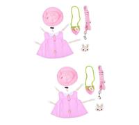 Kisangel 2piezas Disfraz De Conejita para con Arnés y Traje Adorable para y Gatos para Bodas y De Accesorios Incluido