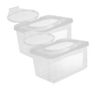 Kisangel 2piezas Dispensador Toallitas Recargable Caja Pp Con Tapa Polvo Prueba Uso Una Mano Para Baño Habitación Hogar