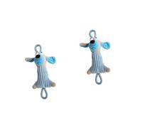 Kisangel 2piezas Juguete De Peluche Interactivo para Perros Pequeños Suave y Chirriante para Cuidado y Estimulación Cognitiva Azul