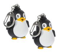 Kisangel 2piezas Llavero Pingüino LED con Efectos Sonoros Colgante Creativo y Luminoso Decoración para Mochilas Bolsos y Llaves