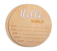 Kisangel 2piezas Señales Nombre Del Letreros De Madera Redondos Para Anunciar El Nacimiento Accesorios Fotográficos Para Hospital y Recién Nacido