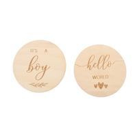 Kisangel 2piezas Tarjeta Conmemorativa Del Crecimiento De Madera Tarjetas De Del Recién Nacido Para Fotos Primer Año De Vida
