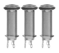 Kisangel 3 conectores jack de 6,35 mm para guitarra - Conector de salida estéreo largo roscado con 3 pines - Conector de salida mono para bajo y guitarra acústica (pieza de repuesto)