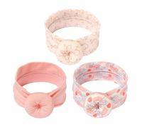 Kisangel 3 Diademas Nudo para Niñas Recién Nacidas de Algodón, Cómodas y Bonitas para Crear Peinados, Ideales para Sesiones de Fotos Familiares