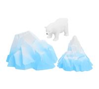 Kisangel 3 Figuras de iglú: Modelo 3D Realista en Miniatura ártica de Oso Polar, decoración navideña, Manualidades para Tartas, decoración del hogar, Mesa de Arena, Modelo de montaña.