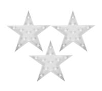 Kisangel 3 luces LED en forma de estrella - Lámpara con forma de estrella a pilas para decoración de escritorio, mesa y pared, decoración para fiestas de cumpleaños y días festivos, para