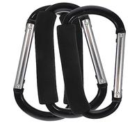 Kisangel 3 Piezas Gancho para cochecito universal tienda de comestibles manos prácticas perchas para cochecitos ganchos para colgar cochecitos ganchos de carro aleación de aluminio Negro
