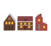 Kisangel 3 Piezas Mini Casas de Jardín Miniatura Figuras de Cabañas Estilo Japonés Decoración para Macetas y Paisajes Micro Accesorios Resistentes para Exteriores y Interiores