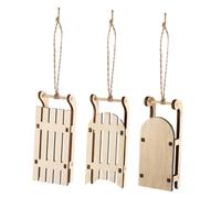 Kisangel 3 Piezas Miniature Wooden Sleighs DIY Crafts Model Christmas Sled Ornament Vintage Xmas Tree Decoration For Holiday Home Mantel Bookshelf
