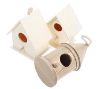 Kisangel 3 Piezas Nido de Pájaro de Madera sin Terminar Casa para Pájaros con Entrada Ancha Decoración Rústica para Jardín y Exteriores Accesorio Colgante para Aves Pequeñas