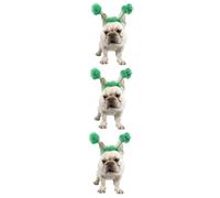 Kisangel 3 Piezas Tocado de Perro Diadema de trébol Traje irlandés Diademas Disfraz Perro pequeño Tiara Diadema para Mascotas Tocado de Mascota Otoño e Invierno Ropa Truco sombrerería Venda