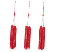 Kisangel 3piezas Borlas Rojas De Tai Chi para Espadas Decoración Colgante Multifuncional para Artes Marciales para Entrenamientos y Competencias