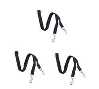 Kisangel 3piezas Correa Doble Ajustable para Perros Acoplador De Leash Entrenador Cuerda Resistente para Paseo De Mascotas para Perros Pequeños y Negro