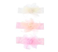Kisangel 3piezas Diadema De Encaje De Flores Banda Cabello Elástica Diadema Para Niña Encaje Floral Para Accesorios Cabello Para Bebe Recien Nacidos