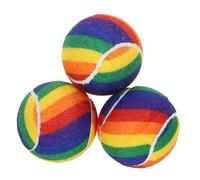 Kisangel 3piezas Tenis Arcoíris De Colores para Entrenamiento Juguetes De Goma Elástica Resistentes Mordeduras para Jugar Buscar Perros Pequeños y Medianos