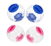 Kisangel 4 Piezas Bola de Ejercicio Transparente para Pequeños Animales Rueda Silenciosa para Hámster Jerbo Ratón y Cobaya con Ventilación y Visibilidad Accesorio para Jaulas de Mascotas