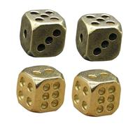 Kisangel 4 Piezas Dados Decorativos de Latón Diseño Vintage Accesorios para Bar y Discoteca Prop para Decoración de Escritorio Elegante Color Aleatorio Color Aleatorio