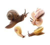 Kisangel 4 Piezas Figuritas de Caracol de Jardín Set Animales Educativos para Decoración de Tartas y Juguete para Cognitivo y Adorno para Macetas
