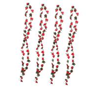 Kisangel 4 Piezas Guirnalda de Flores Artificiales de Rosa de Decorativa para y Fiesta Imitación Realista Decoración para Interiores y Exteriores